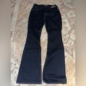 Abercrombie & Fitch Dark Blue The Bootcut Mid Rise Curve Love Short Jeans